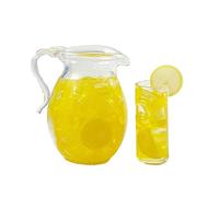 Melody Jane Dolls House Jug & Full Glass of Orange Juice Miniature Kitchen Dining Accessory