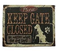 Melody Jane Dolls House Keep Gate Closed Dog Plaque Outdoor Garden Yard 1:12 Printed Card