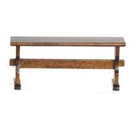 Melody Jane Dolls House Kitchen Dining Room Walnut Nook Trestle Bench Seat