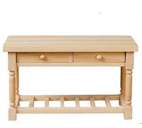 Melody Jane Dolls House Kitchen Table Work Bench Miniature Unfinished Bare Wood Furniture