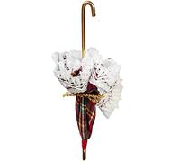Melody Jane Dolls House Ladies Plaid Umbrella Parasol Miniature Hall Accessory 1:12 Scale