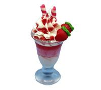 Melody Jane Dolls House Large Strawberry Ice Cream Sundae Miniature Dining Cafe Accessory