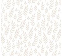 Melody Jane Dolls House Light Coral Flower Leaf Pattern on White Miniature Print Wallpaper