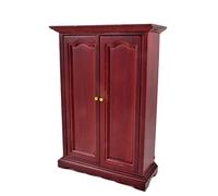 Melody Jane Dolls House Mahogany Double Door Wardrobe Miniature 1:12 Bedroom Furniture