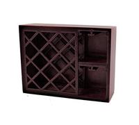 Melody Jane Dolls House Mahogany Wine Rack & Glass Holder Bar Pub Furniture 1:12