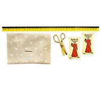 Melody Jane Dolls House Material Pattern Scissors & Tape Measure Sewing Dressmaker Accessory