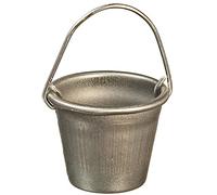 Melody Jane Dolls House Metal Tin Bucket Miniature Silver Garden Kitchen Accessory 1:12