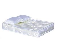 Melody Jane Dolls House Miniature 1:12 Scale Bedroom Bed Accessory Double Mattress & Pillows