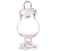 Melody Jane Dolls House Miniature Accessory Empty Apothecary Bonbon Footed Clear Glass Jar