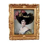 Melody Jane Dolls House Miniature Accessory Victorian Lady Painting Gold Frame