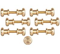 Melody Jane Dolls House Miniature Door 12 Brass Door Handles 6 Screw Threads