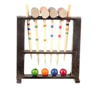 Melody Jane Dolls House Miniature Garden Accessory Game Wooden Croquet Set