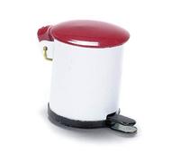 Melody Jane Dolls House Miniature Kitchen Accessory Red & White Pedal Bin 057