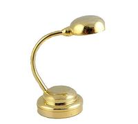 Melody Jane Dolls House Modern Brass Desk Lamp LED Battery Light Miniature Lighting
