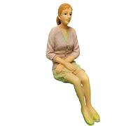 Melody Jane Dolls House Modern Sitting Woman Pink Cardi 1:12 People Resin Figure