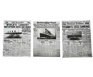 Melody Jane Dolls House Newspaper RMS Titanic Sinking Disaster Headlines 1912 Front Covers