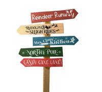 Melody Jane Dolls House North Pole Elf Village Direction Post Porch Christmas Sign 1:12