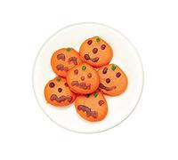 Melody Jane Dolls House Orange Pumpkin Cookies on Plate Halloween Dining Room Accessory 1:12