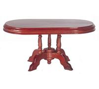 Melody Jane Dolls House Oval Mahogany Table Miniature Wooden Dining Room Furniture