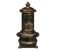 Melody Jane Dolls House Parlour Stove Wood Log Burner Black & Gold 1:24 Half Inch Scale