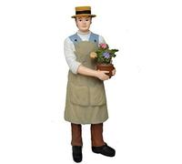 Melody Jane Dolls House People Man with Flowers in Pot Gardener Resin Figure