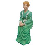 Melody Jane Dolls House People Victorian Lady in Green Sitting Resin Figure