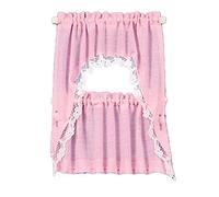 Melody Jane Dolls House Pink Cape Curtain Set Miniature 1:12 Scale Window Accessory