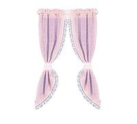 Melody Jane Dolls House Pink Demi Curtains on Rail Miniature 1:12 Scale Window Accessory
