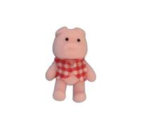 Melody Jane Dolls House Pink Pig in Red Waistcoat Flocked Toy Shop Store Nursery Accessory