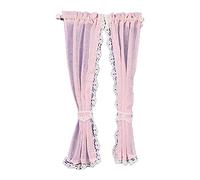 Melody Jane Dolls House Pink Sheer Curtains on Rail Miniature 1:12 Scale Window Accessory