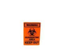 Melody Jane Dolls House Quarantine Area Sign Warning Keep Out Orange 1:12 Scale Accessory