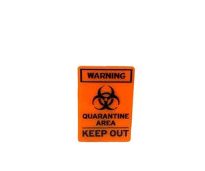 Melody Jane Dolls House Quarantine Area Sign Warning Keep Out Orange 1:12 Scale Accessory