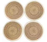 Melody Jane Dolls House Raffia Placemats Cream Edge Table Mats 1:12 Dining Room Accessory