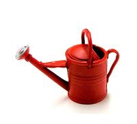 Melody Jane Dolls House Red Watering Can Miniature Garden Accessory Metal