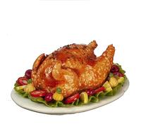 Melody Jane Dolls House Roast Turkey Platter Christmas Thanksgiving Food Dining Accessory