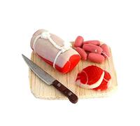 Melody Jane Dolls House Rolled Joint of Beef & Sausages on Board Miniature Kitchen Accessory