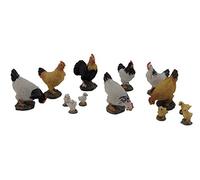 Melody Jane Dolls House Rooster Hens & Chicks Farmyard Chickens Garden Accessory