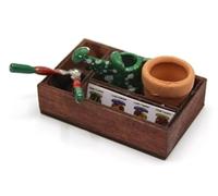 Melody Jane Dolls House Seed Planting Tray Watering Can Shears & Plant Pot Garden Accessory