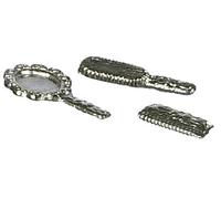 Melody Jane Dolls House Silver Mirror Brush & Comb Vanity Set Dressing Table Accessory