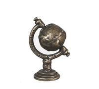 Melody Jane Dolls House Small Antique Brass World Globe Miniature Study Ornament