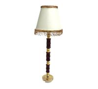 Melody Jane Dolls House Standard Lamp Gold Fringed White Shade 12V Electric Floor Light 1:12
