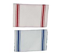 Melody Jane Dolls House Tea Towels Red & Blue Stripe Catering Style Cafe Kitchen Accessory