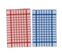 Melody Jane Dolls House Tea Towels Red & Blue Terry Check Striped 1:12 Kitchen Accessory