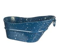 Melody Jane Dolls House Tin Bathtub Blue Spatter Old Fashioned Bath 1:12 Kitchen Accessory