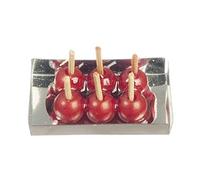 Melody Jane Dolls House Toffee Apples on a Tray Halloween Candy Fun Fair Accessory