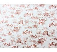 Melody Jane Dolls House Toile de Jouy Red on White Miniature Picture Print Wallpaper 1:12