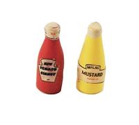 Melody Jane Dolls House Tomato Ketchup & Mustard Bottles Kitchen Cafe Accessory