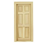 Melody Jane Dolls House Traditional Wooden 6 Panel Interior Door 1:12 Miniature Builders DIY