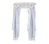 Melody Jane Dolls House Victorian Demi Curtains on Rail White1:12 Scale Window Accessory