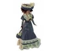 Melody Jane Dolls House Victorian Lady in Blue Outfit Miniature People Porcelain